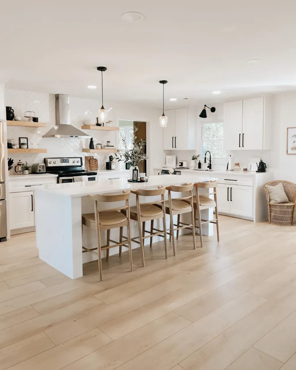 Kitchen with vinyl flooring
